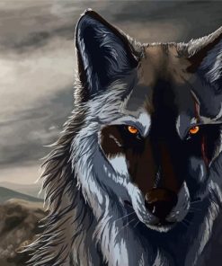 Black And Brown Wolf Art paint by number