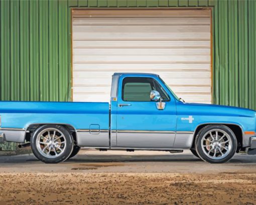 Blue 1984 Chevy Truck paint by number