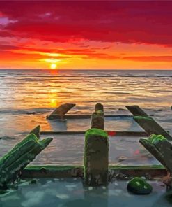 Bridlington Beach In England paint by number