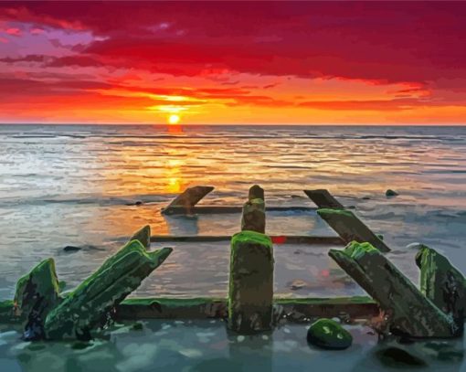 Bridlington Beach In England paint by number