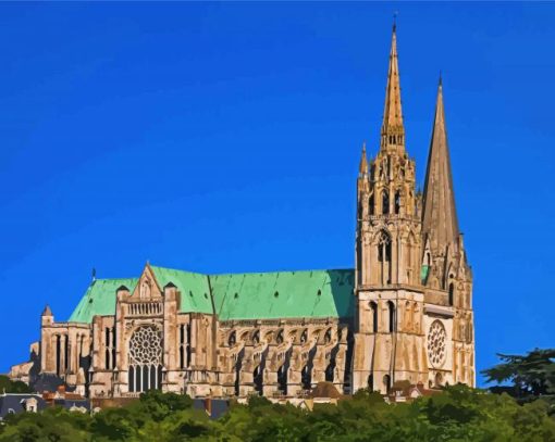 Chartres Cathedral France paint by number