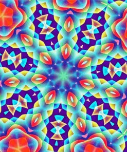 Colorful Flower Kaleidoscope paint by number