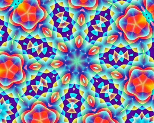 Colorful Flower Kaleidoscope paint by number