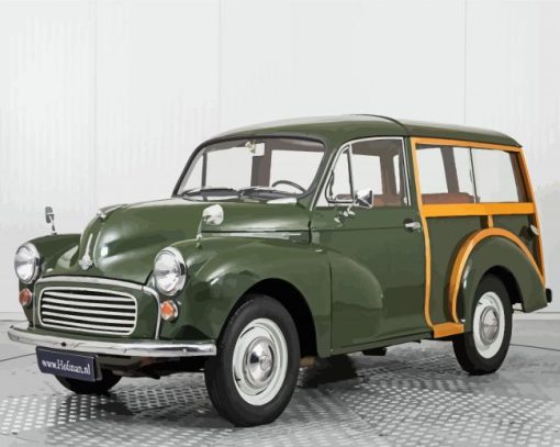 Dark Green Morris Minor Traveller paint by number