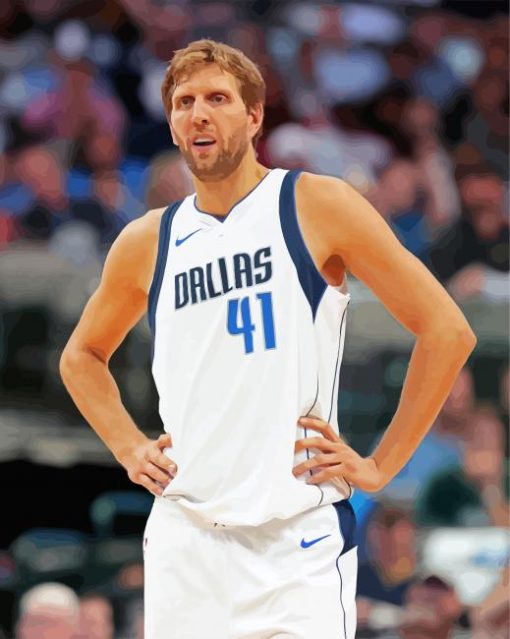 Dirk Nowitzki Dallas paint by number