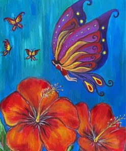 Fairy Butterfly And Flowers paint by number