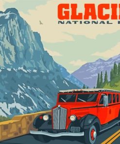 Going To The Sun Road Glacier National Park paint by number