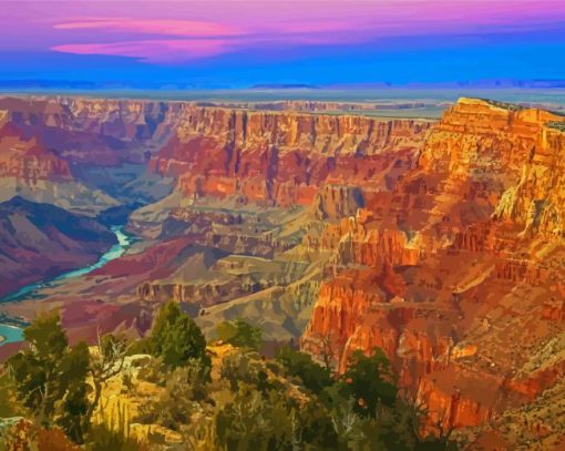 Grand Canyon West Sunset paint by number