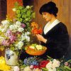 Greek Woman Arranging Flowers paint by number