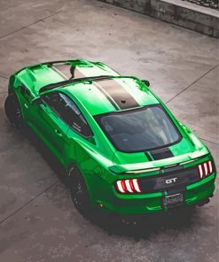 Green Mustang Car paint by number