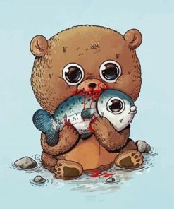 Little Bear Eats Fish paint by number