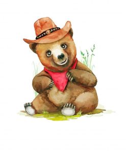 Little Cowboy Bear paint by number