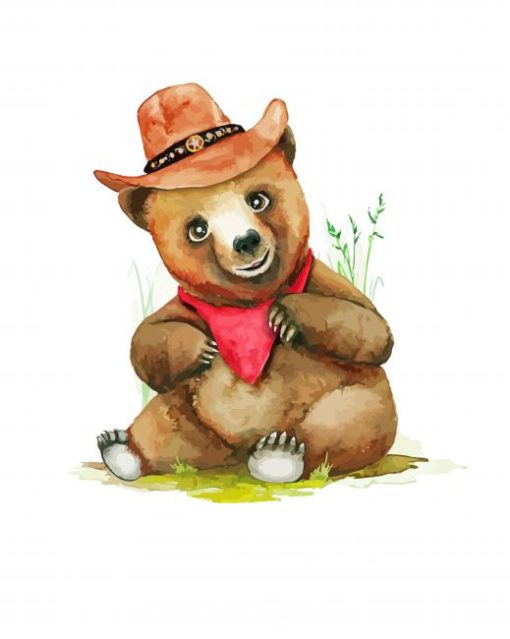 Little Cowboy Bear paint by number