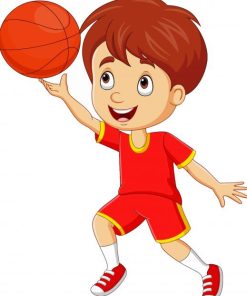 Little Boy With Basketball paint by number