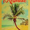 Melbourne Fl Vintage Poster paint by number