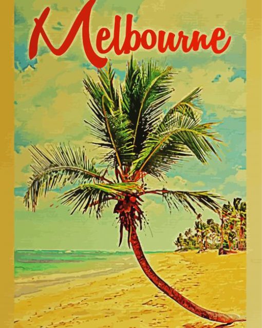 Melbourne Fl Vintage Poster paint by number