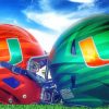 Miami Hurricanes Football Helmets paint by number