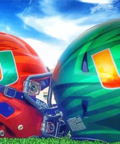 Miami Hurricanes Football Helmets paint by number