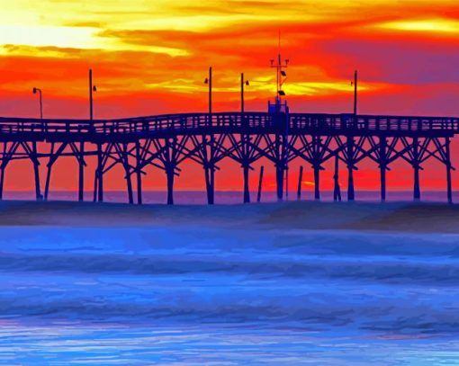 Ocean Isle Beach At Sunset Paint by number