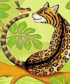 Ocelots Cat And Bird paint by number