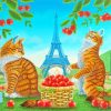 Orange Cats In Paris paint by number