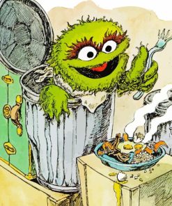 Oscar The Grouch Art paint by number