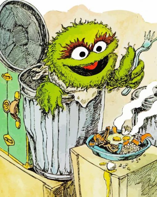 Oscar The Grouch Art paint by number