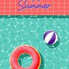 Pink Donut In Pool Illustration Art paint by number