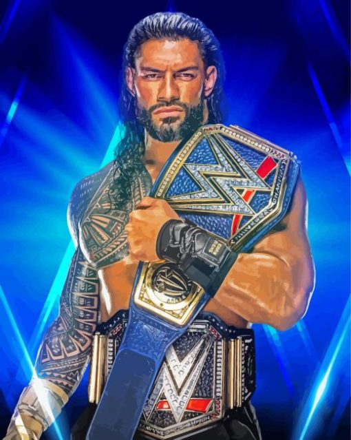 Professional Wrestler Roman Reigns paint by number