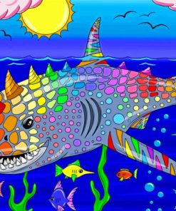 Rainbow Shark Art paint by number