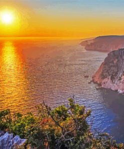 Sunset At Zante Greece paint by number