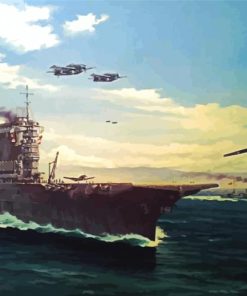 Uss Lexington Aircraft Carrier Art paint by number