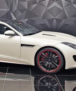 White Jaguar F Type Car paint by number