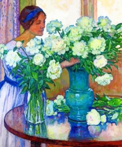 Woman Arranging Roses Art paint by number