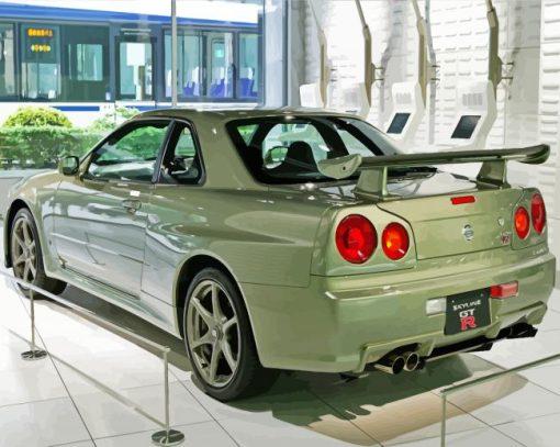 Aesthetic Nissan Skyline R34 Car paint by number