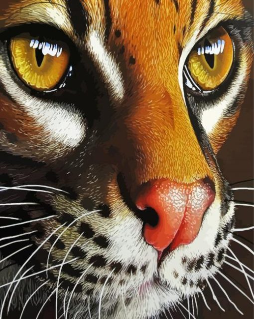 Aesthetic Ocelot Close Up paint by number