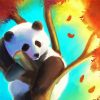 Aesthetic Panda On Tree Art Illustration paint by number