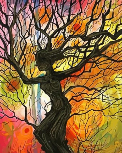 Aesthetic Female Tree paint by number