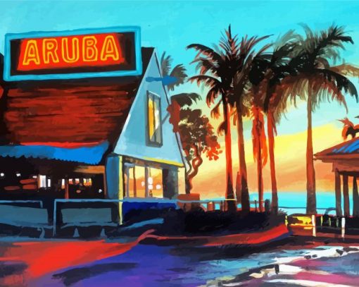 Aruba Restaurant Art paint by number