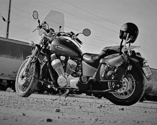 Black And White Honda Shadow paint by number