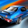 Blue Pontiac 1970 Gto Art paint by number