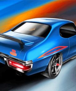 Blue Pontiac 1970 Gto Art paint by number