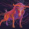 Colorful Bull With Horns paint by number