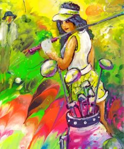 Colorful Golf Lady paint by number