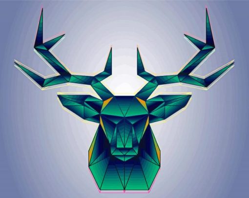 Deer Head Geometric Illustration paint by number