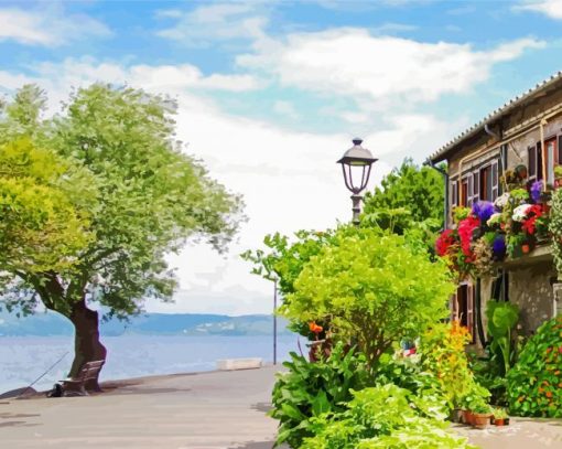 Flower Balcony Italy paint by number