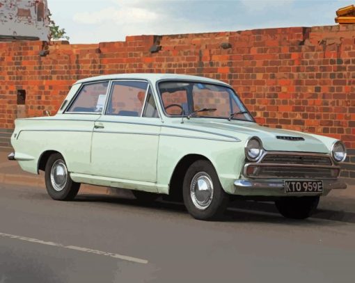 Grey Ford Cortina paint by number