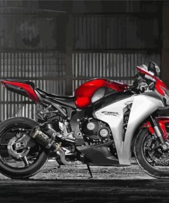 Grey And Red Honda Fireblade Paint by number