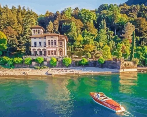 Italy Lake Como Luxury Villa paint by number