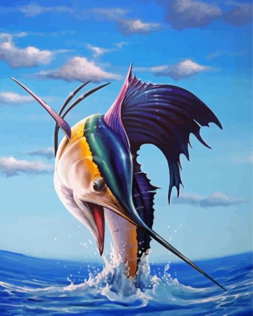 Marlin Fish paint by number